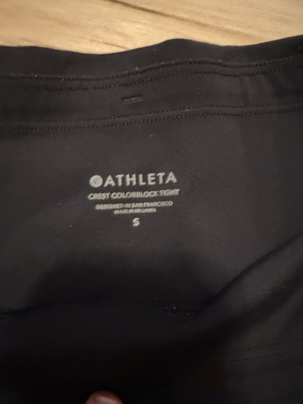 Athleta Black Gray White crest Colorblock tight High-Rise Leggings - Picture 3 of 4